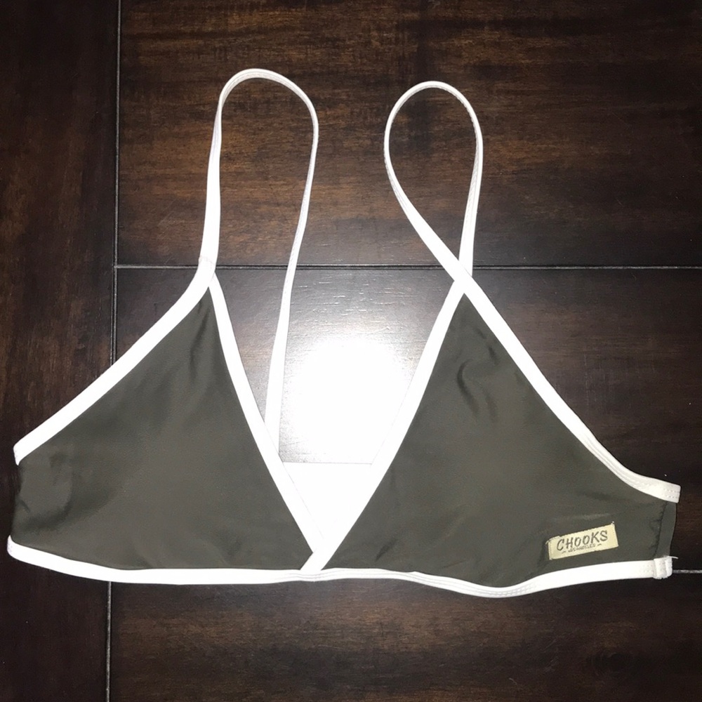 Chooks LA Forrest Green fitted bikini top